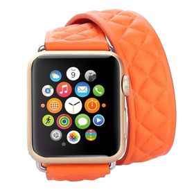 Ally iWatch 4-5 44 mm 1-2-3 42 mm Çift Tur Deri Kayış Kordon H- Model