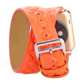 Ally iWatch 4-5 44 mm 1-2-3 42 mm Çift Tur Deri Kayış Kordon H- Model