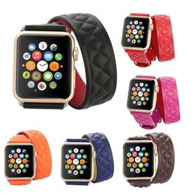 Ally iWatch 4-5 44 mm 1-2-3 42 mm Çift Tur Deri Kayış Kordon H- Model