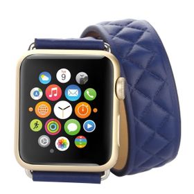 Ally iWatch 4-5 44 mm 1-2-3 42 mm Çift Tur Deri Kayış Kordon H- Model