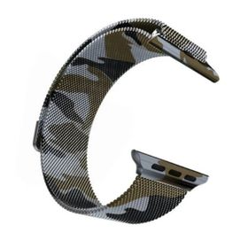 Ally iWatch 4-5 44 mm 1-2-3 42 mm Kayış Kordon Metal Milano Loop Kamuflaj
