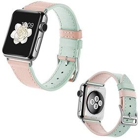 Ally iWatch 4-5 44 mm 1-2-3 42 mm Yeşil,Pembe Hakiki Derikayış Kordon