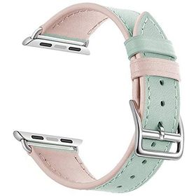 Ally iWatch 4-5 44 mm 1-2-3 42 mm Yeşil,Pembe Hakiki Derikayış Kordon