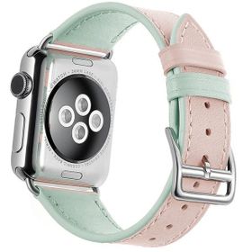 Ally iWatch 4-5 44 mm 1-2-3 42 mm Yeşil,Pembe Hakiki Derikayış Kordon