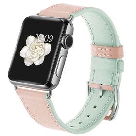 Ally iWatch 4-5 44 mm 1-2-3 42 mm Yeşil,Pembe Hakiki Derikayış Kordon