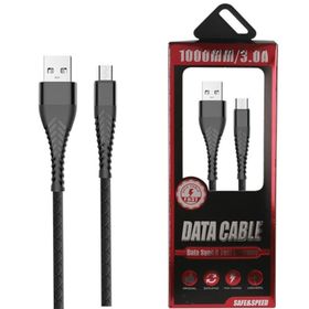 Ally Micro Usb 3.0A Hızlı Şarj Usb Kopmaz 1 mt Siyah-Kırmızı Kablo