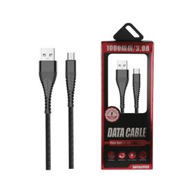 Ally Micro Usb 3.0A Hızlı Şarj Usb Kopmaz 1 mt Siyah-Kırmızı Kablo