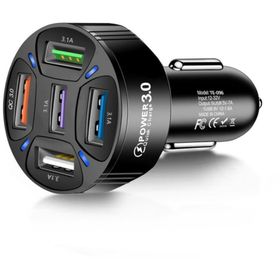 Ally QC3.0 5 Port Çıkışlı Çoklu USB Araç İçi Çakmaklık Siyah Hızlı Şarj Başlığı