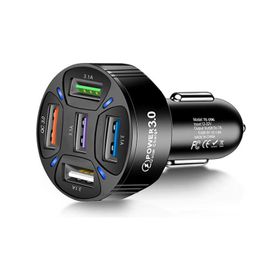 Ally QC3.0 5 Port Çıkışlı Çoklu USB Araç İçi Çakmaklık Siyah Hızlı Şarj Başlığı