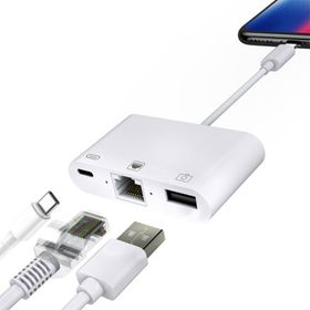 Ally USB Type-C 3 in 1 Ethernet RJ45 ve USB Kamera Adaptörü
