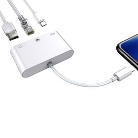 Ally USB Type-C 3 in 1 Ethernet RJ45 ve USB Kamera Adaptörü