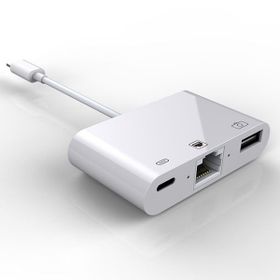 Ally USB Type-C 3 in 1 Ethernet RJ45 ve USB Kamera Adaptörü