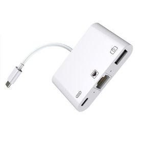 Ally USB Type-C 3 in 1 Ethernet RJ45 ve USB Kamera Adaptörü