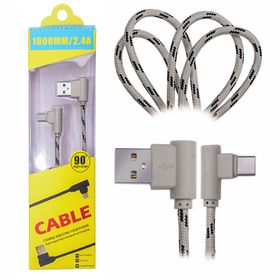 Ally Usb Type-C Eğik Başlı Halat 1 mt Usb Kablo