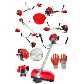 Alman Turbo 9200 Yan Tipi Benzinli Motorlu Kırmızı Ot Çim Çalı Biçme Makinesi Tırpanı