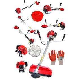 Alman Turbo 9200 Yan Tipi Benzinli Motorlu Kırmızı Ot Çim Çalı Biçme Makinesi Tırpanı