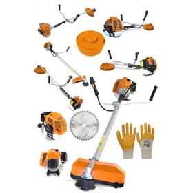 Alman Turbo 9200 Yan Tipi Benzinli Motorlu Turuncu Ot Çim Çalı Biçme Makinesi Tırpanı