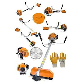 Alman Turbo 9200 Yan Tipi Benzinli Motorlu Turuncu Ot Çim Çalı Biçme Makinesi Tırpanı