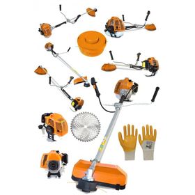 Alman Turbo 9200 Yan Tipi Benzinli Motorlu Turuncu Ot Çim Çalı Biçme Makinesi Tırpanı