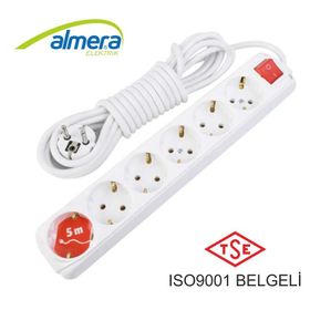 Almera 5 mt 6'lı Topraklı Priz