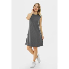 Almila 2028 Kolsuz Basic Penye Antrasit Mini Elbise