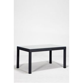 Almina Rattan Masa 80x140 cm Camlı Antrasit Bahçe Balkon Teras Masası