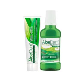 AloeDent Aloevera 3 Etkili Florür ve Sls İçermeyen 100 ml Diş Macunu + 250 ml Ağız Bakım Suyu