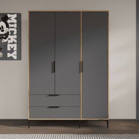 Alonex Aden 3 Kapaklı Çekmeceli Antrasit Gardırop