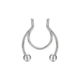 Alp Collection Gri Fake Sahte Septum Sıkıştırmalı Geçmeli Piercing