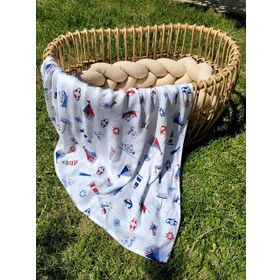 Alpar Tekstil 120x120 cm Gemi Bambu Müslin Örtü Battaniye