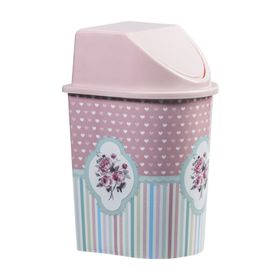 Alper Banyo TP2230 Pembe Kalp Desenli Klik Çöp Kovası