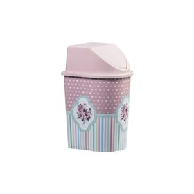 Alper Banyo TP2230 Pembe Kalp Desenli Klik Çöp Kovası