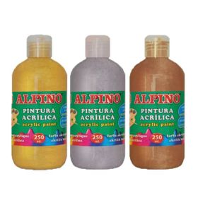 Alpino DV000120 250 ml Metalik Beyaz Akrilik Boya Şişe