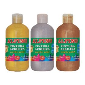 Alpino DV000120 250 ml Metalik Beyaz Akrilik Boya Şişe