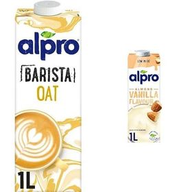 Alpro 1 lt Yulaf Badem Bitki Bazlı İçecek + 1 lt Badem Vanilya Bitki Bazlı İçecek