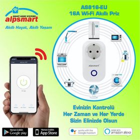 Alpsmart AS816-EU 16A Wi-Fi Akıllı Priz