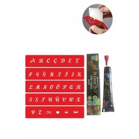 Alsepeteavm Alfabe Büyük Harfler Hint Kınası ile Geçici Dövme Seti