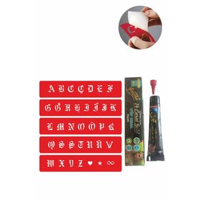Alsepeteavm Alfabe Gotik Harfler Hint Kınası ile Geçici Dövme Seti