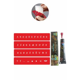 Alsepeteavm Alfabe Gotik Şerit Harfler Hint Kınası ile Geçici Dövme Seti