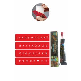 Alsepeteavm Alfabe Şerit Harfler Hint Kınası ile Geçici Dövme Seti