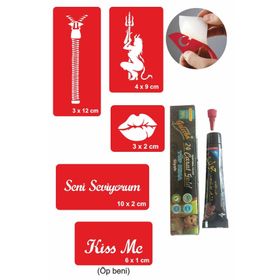 Alsepeteavm Aşk Sembolleri Hint Kınası ile Geçici Dövme Seti