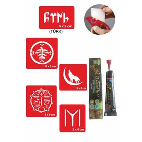 Alsepeteavm Göktürkçe Kayı Sembolleri Hint Kınası ile Geçici Dövme Seti