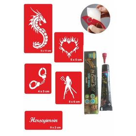 Alsepeteavm Kelepçe ve Kalp Desenleri Hint Kınası Ile Geçici Dövme Seti