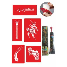 Alsepeteavm Örtücü Desenleri Hint Kınası ile Geçici Dövme Seti