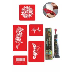 Alsepeteavm Örtücü Kapatma Desenleri Hint Kınası ile Geçici Dövme Seti