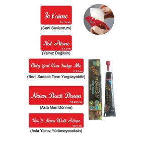 Alsepeteavm Popüler Sloganlar Hint Kınası ile Geçici Dövme Seti