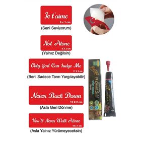 Alsepeteavm Popüler Sloganlar Hint Kınası ile Geçici Dövme Seti