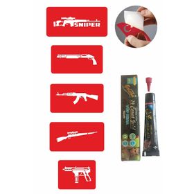 Alsepeteavm Silah Desen Serisi Hint Kınası ile Geçici Dövme Seti