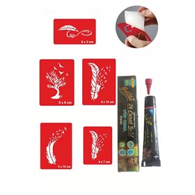 Alsepeteavm Tüy ve Ağaç Desenleri Hint Kınası ile Geçici Dövme Seti