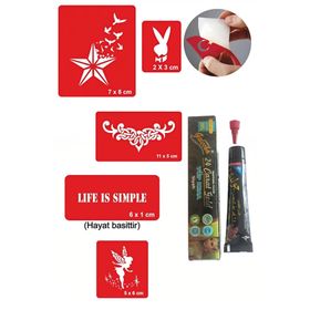 Alsepeteavm Yıldız ve Melek Hint Kınası ile Geçici Dövme Seti